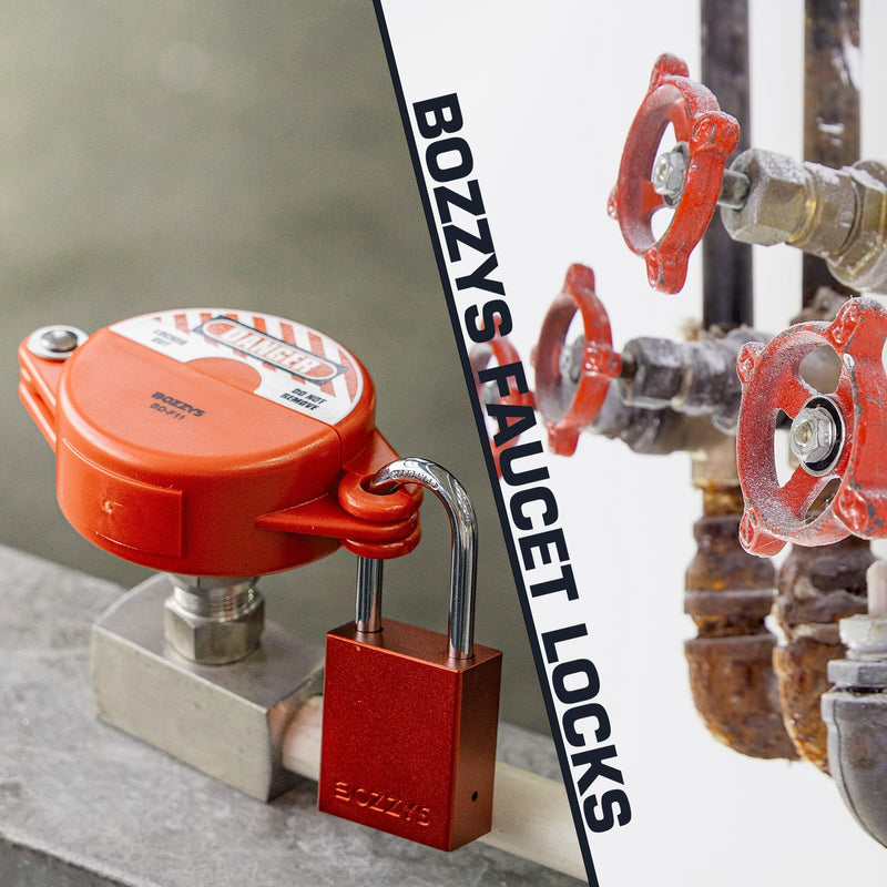 [Australia - AusPower] - Faucet Locks Outdoor with Aluminum Padlock,Red,Fit 1 to 2-1/2”Gate Valve Knob Lockout Loto Lock Cover(ABS),for Water Spigot,Propane Tank,OSHA Compliant BD-F11KIT-Red for 1“-2.5”gate Valve Handwheel 