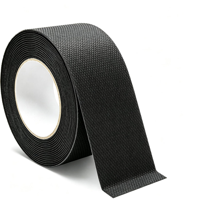 Black Rubber Grip Tape 2 Inch, 16.4Ft, Non-Abrasive Waterproof Anti Slip Tape, Strong Adhesive Non Slip Tape for Handles, Cushion Pad for Indoor & Outdoor, Making Surfaces Safer