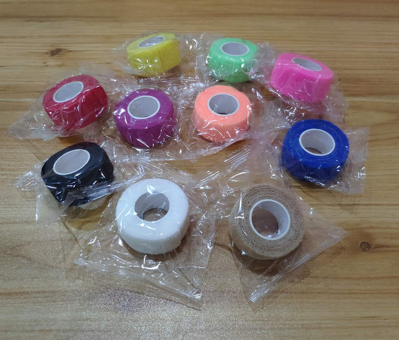 [Australia - AusPower] - 12 Pack 1" x 5 Yards Self Adhesive Elastic Bandage Wrap Stretch Self-Adherent Tape for First Aid,Sports, Wrist, Ankle (10 Colors) Multicolor 1 Inch (Pack of 12) 