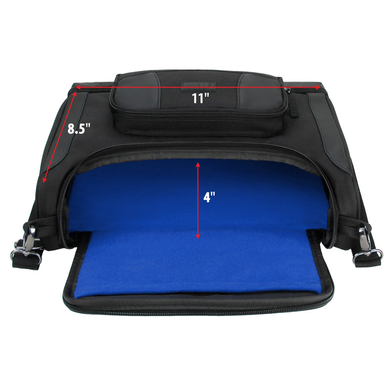 [Australia - AusPower] - USA Gear Compact Tablet Messenger Bag Compatible with Samsung Galaxy Tab S7 11", Lenovo Tab M10 10.3", Samsung Galaxy Tab S6 Lite 10.4" - Shoulder Strap, Padded Adjustable Interior (Blue) Black and Blue 
