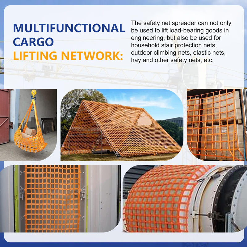 Safety Lifting Net Straps, Flat Nylon Sling Hoisting Net, 3.3' x 3.3'ft ...