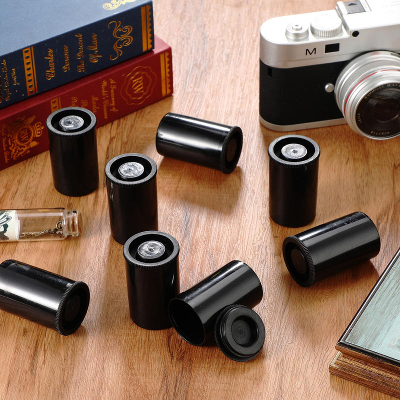 [Australia - AusPower] - 50 Pcs Film Canisters with Caps 35 mm Plastic Film Canister Holder Camera Reel Containers Empty Film Containers with Lids for Beads Fish Hook Keys Small Accessories Storage(Black) Black 