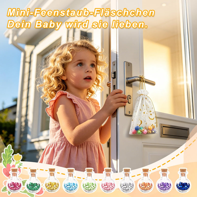 Tooth Fairy Gifts Girls with Greeting Card and Organza Bag - 10 x Magic Tooth Fairy Set with Flying Fairy, Lost Tooth Souvenir, Tooth Fairy Gift Magical Milk Tooth Surprise for Children Girls