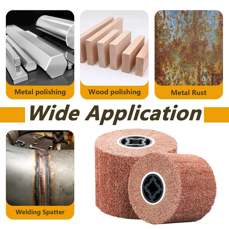 [Australia - AusPower] - SALI Non Woven Wire Abrasive Drawing Polishing Burnishing Wheel Flap Brush Wire Brush Drum Surface Conditioning Tool for Metal Surface Polishing Grinding Removing Rust 120x100x19mm (60 Grit) 60 Grit 