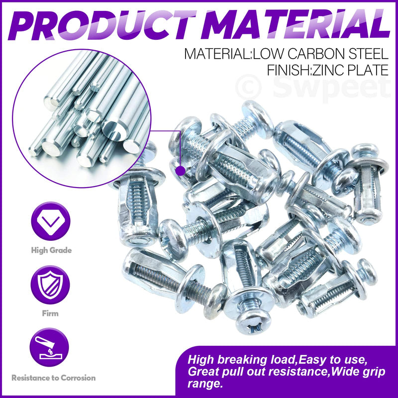[Australia - AusPower] - Swpeet 30Pcs M4 M5 M6 Jack Nuts Petal Nuts Expansion Nut Thins Fixings Dowels with Screws Assembly for Hollow Wall Iron Skin Line Use in Thin Soft Wall (Assortment Kit) Assortment Kit 