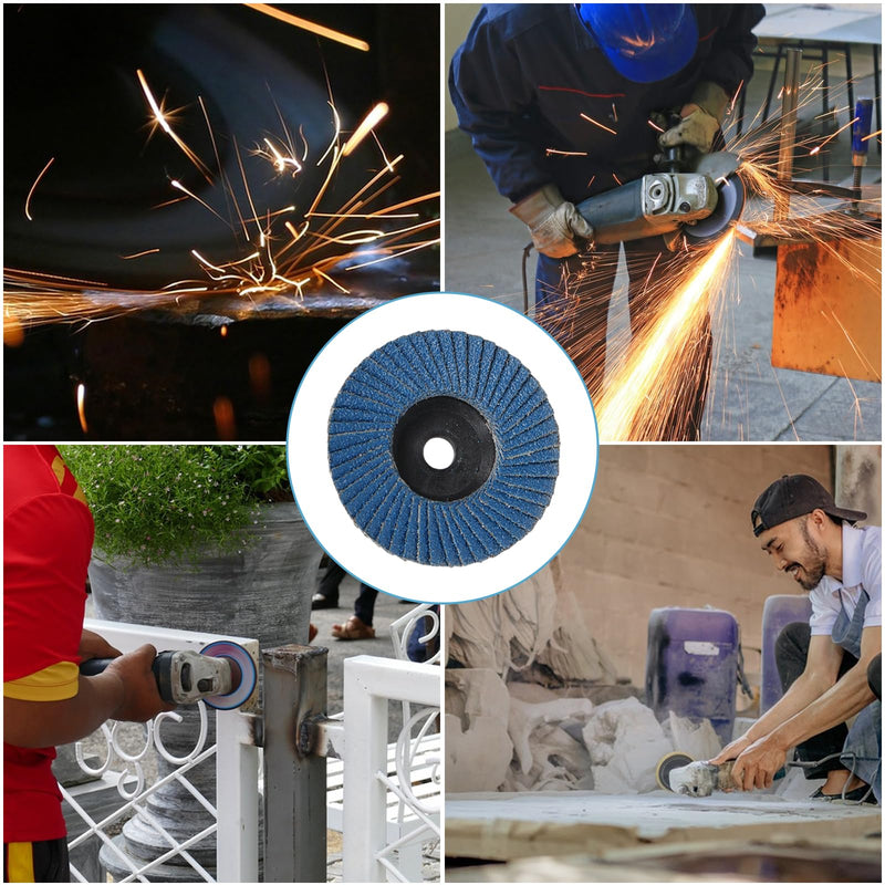[Australia - AusPower] - Vueinrg Pack of 8 Serrated Discs Diameter 76 mm x 10 mm Grit 40/60/80/120 Mixing Set Lamellar Discs Sanding Mop Flap Disc for 10.8-12 V Angle Grinder 