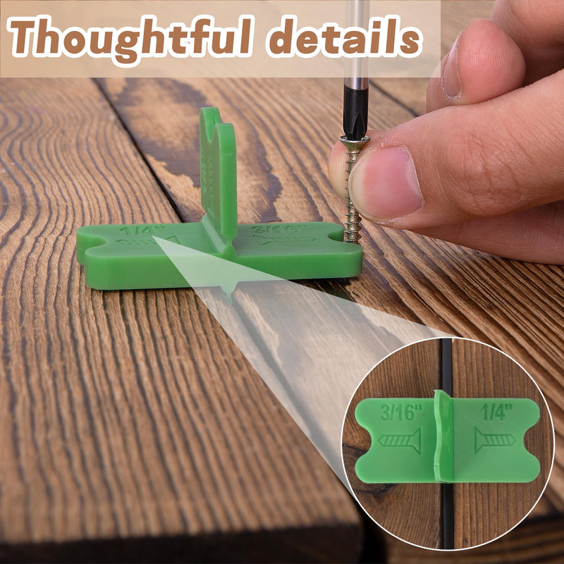 [Australia - AusPower] - 8 Pcs ABS Deck Spacer Tool,4 Thicknesses Deck Board Spacers(1/16", 1/8", 3/16", 1/4"),Green Deck Spacers Assorted for Pressure Treated Composite Decking Green-8 