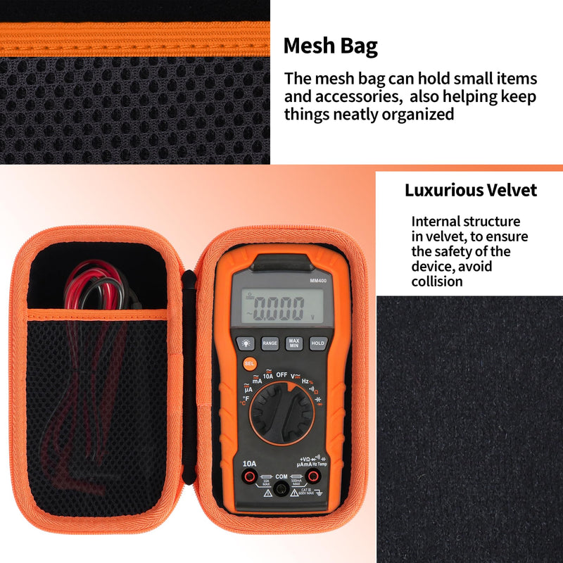 [Australia - AusPower] - Storage Case Compatible with Klein Tools MM325 / 69149P / MM420 / ET600 / MM720 / ET270 / 69355 / MM400 / MM300 Digital Multimeter Electrical Test Voltage Tester 