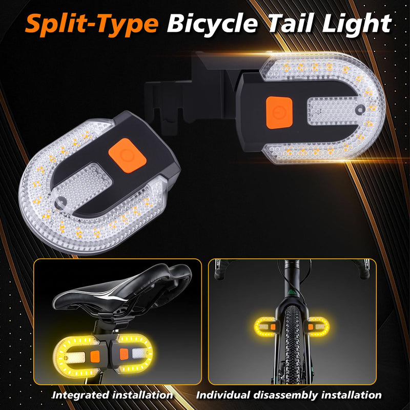 [Australia - AusPower] - Gugxiom Bike Tail Light with Turn Signals, Waterproof Bike Indicators 5 Mode, USB Rechargeable, Remote Control Split Rear Bicycle Lights for Night Riding Safety Warning 2 
