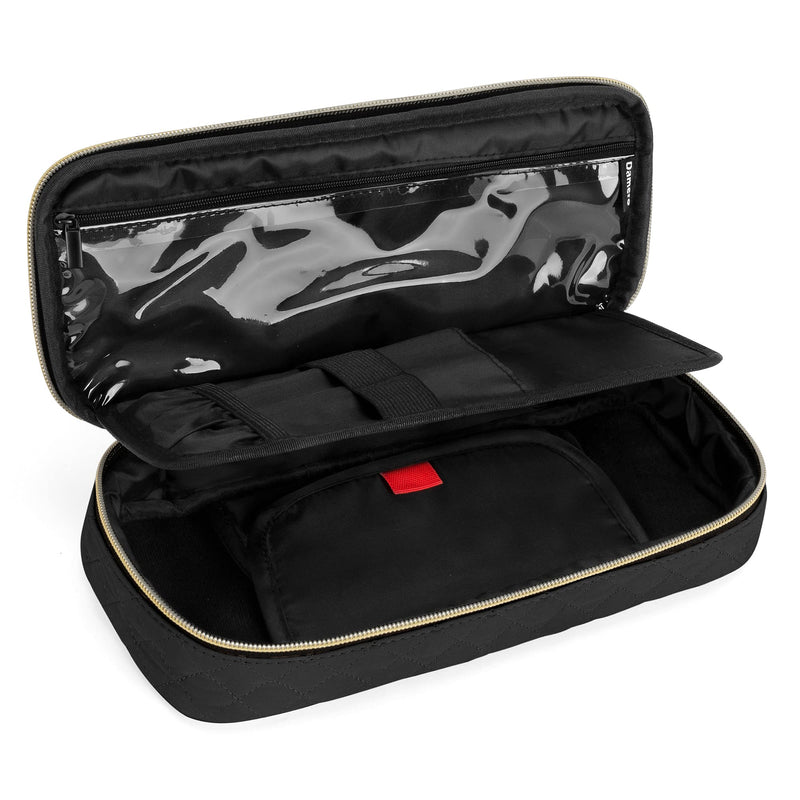 [Australia - AusPower] - Damero Protective Stethoscope Case with Divider for Nurse Accessories, Stethoscope Carrying Bag Travel Case Compatible with 3M Littmann/ADC/Omron Stethoscope and others, Black 