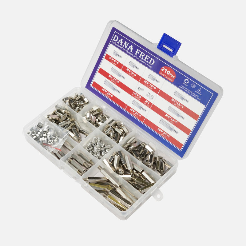 [Australia - AusPower] - M4 Hex Standoff Male Female Metric Thread Spacer Motherboard Spacer Prototyping Accessories for PCB, Quadcopter Drone, Computer & Circuit Board Assortment Kit Carbon Steel m4 