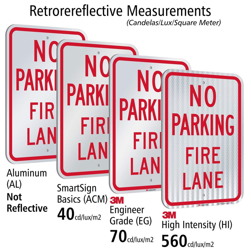 "No Parking - Fire Lane" Sign By SmartSign | 12" x 18" 3M High Intensity Grade Reflective Aluminum 12" x 18" - HI Reflective Aluminum