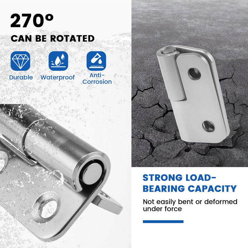 [Australia - AusPower] - 4 Pcs 1.5 Inch Stainless Steel Lift Off Hinges, Detachable Small Slip Joint Flag Hinges with Screws for Wooden Metal Doors Cabinet Doors Metal Boxes (Left Handed) 