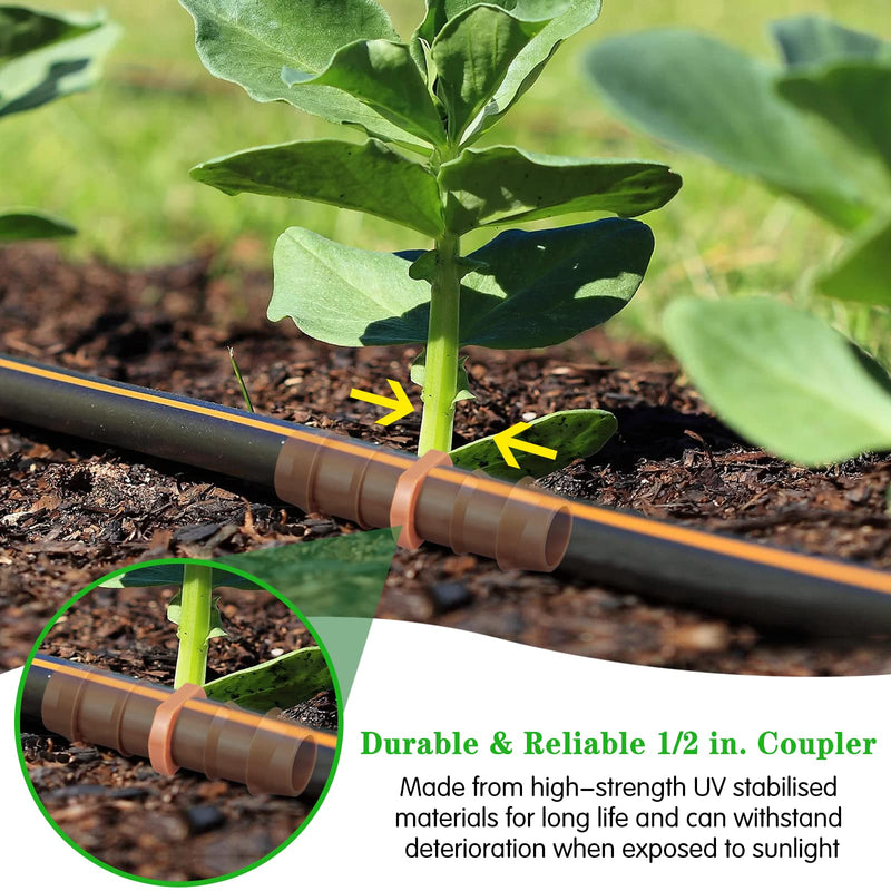 [Australia - AusPower] - Drip Irrigation Barbed Coupling?20 Pack Drip Irrigation Coupler Parts Fits for 1/2 Inch Drip Irrigation Tubing 17mm 0.600" ID Coupling Connectors for Patio Lawn Garden 20 Pack Coupling 
