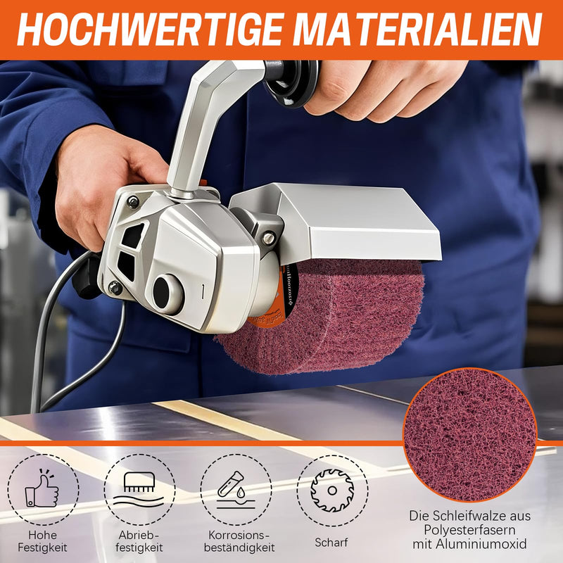[Australia - AusPower] - Sanding Rollers for Satin Machine, 120 Grit Sanding Sleeves for Sanding Roller, Sanding Roller Brush for Satin Machine Wood for Metal, Stone Surfaces, Renovated, Satin Pattern - 120 x 100 mm Schleifwalzen 120 Körnung 