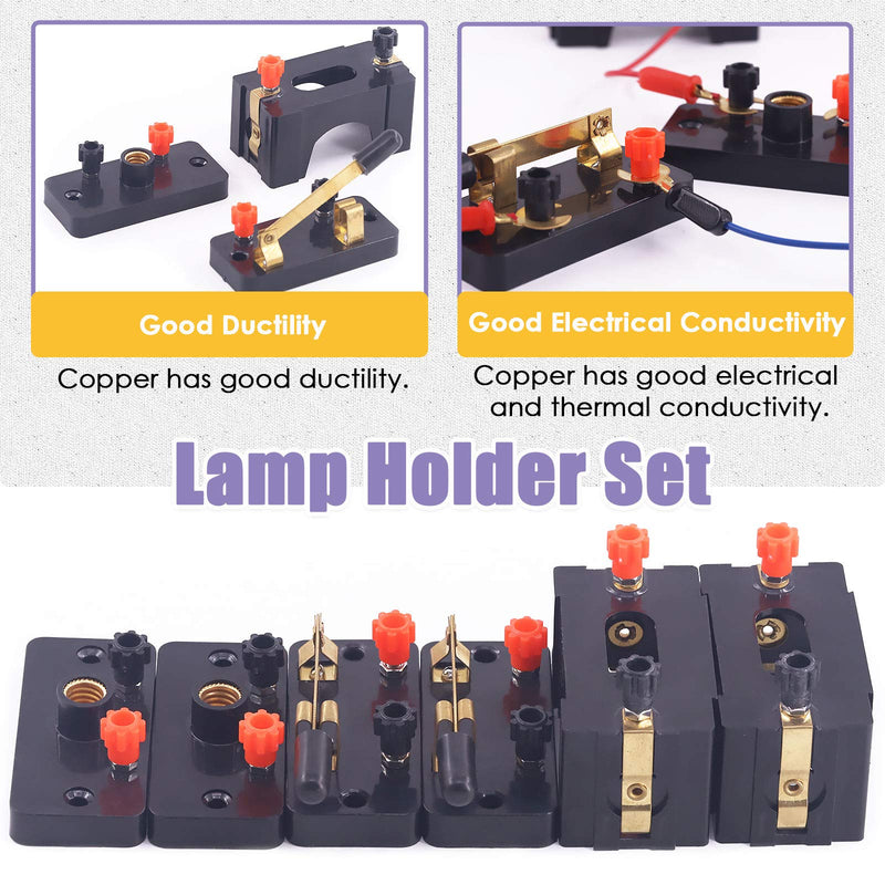 [Australia - AusPower] - Swpeet 22Pcs Labs Physics Experiment Basic Beginner Circuit Kit, Including Interconnect Circuit Wire, D Battery Holder, Single Pole Single Throw Switch and Miniature Bulb Holder with E10 White Bulb Labs Physics Experiment Kit 