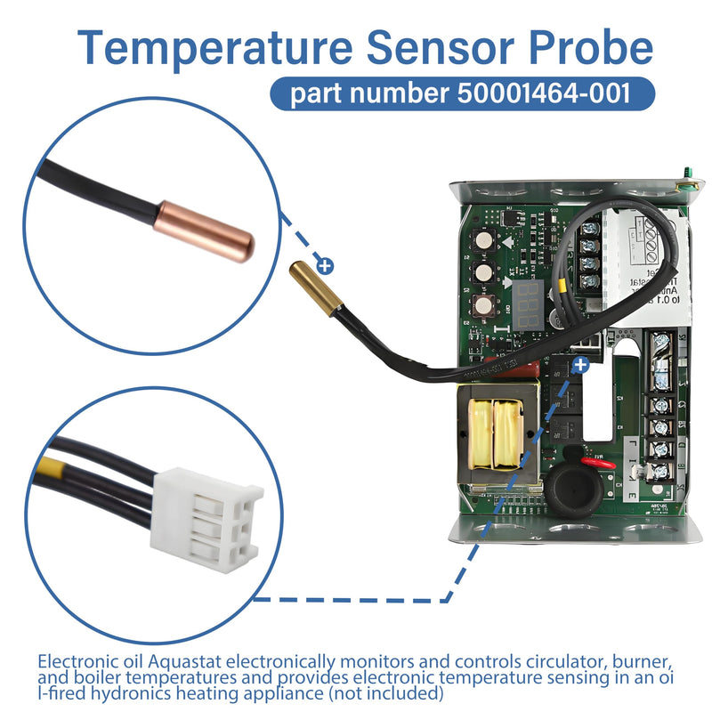 [Australia - AusPower] - Replacement Boiler Burner Temperature Sensor Probe with Lead Wire 12INCH 50001464-001 Fits Universal Electronic Oil Aquastat electronically L7224A L7248A L7224U-1002 