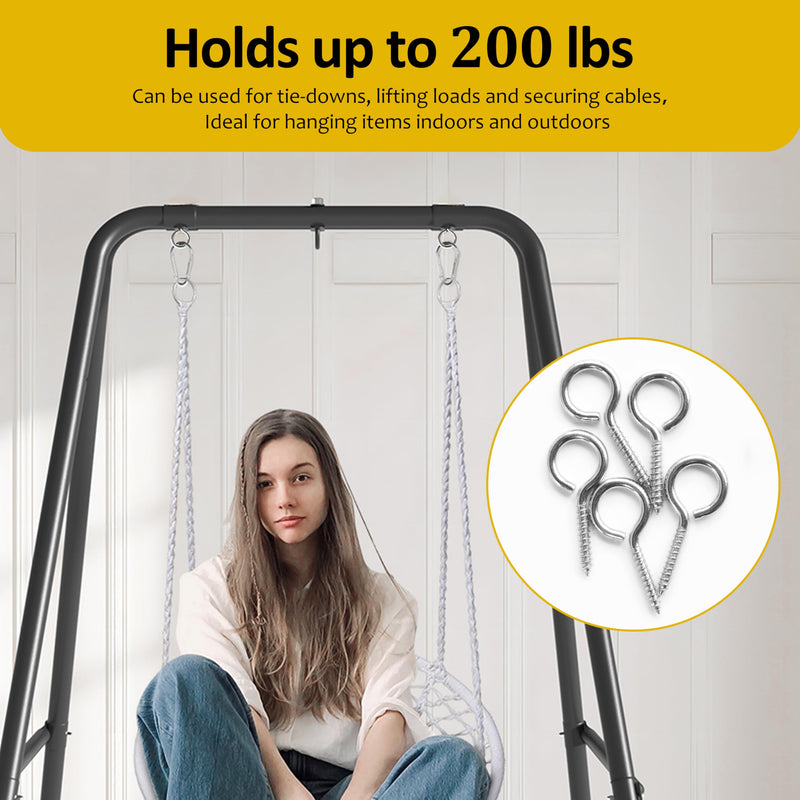 [Australia - AusPower] - 12 Pcs Screws Eye hooks 2.56 Inch 304 Stainless Steel Heavy Duty Eye Hooks Screw,m5 screw eye,Rust and Corrosion Resistant,Load Bearing 200LB,Indoor & Outdoor Use (12) 12 