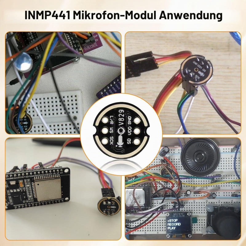 INMP441 Omnidirectional Microphone Module RUIZHI 3 Pieces INMP441 Omnidirectional Microphone I2S Interface Digital Output Sensor Module Support ESP with Arduino