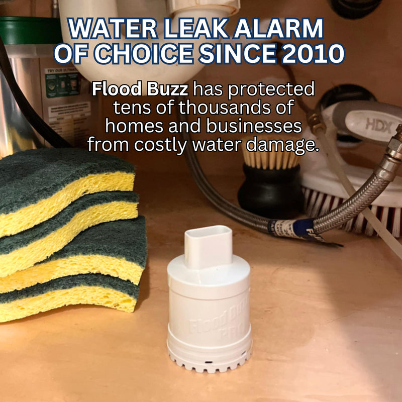 Flood Buzz Pro Water Leak Alarm 2-Pack | Ready to Use, No Setup Required 2 Units
