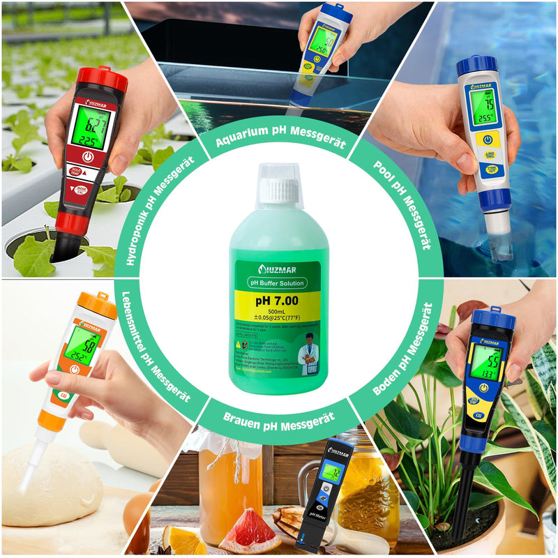[Australia - AusPower] - UIUZMAR pH 7.00 Calibration Solution, pH Buffer Solution 500 ml for Precise Calibration of pH Meter, pH Tester Calibration Liquid 