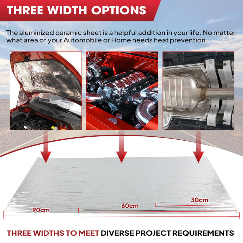 Heat Shield Aluminum Foil Faced Mat 2300℉ Ceramic Fiber Barrier Insulation Thermal Shield Material Sheet Protection from High Temperature (Self-Adhesive, 78mil-20" x 24") 78mil-20" x 24" Self-Adhesive