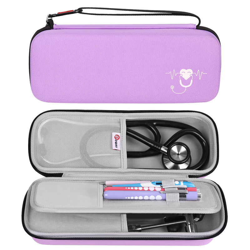[Australia - AusPower] - Stethoscope Carrying Case Purple and 3 Pack Penlight and Medical Scissors for Nurses Doctor EMT First Aid 