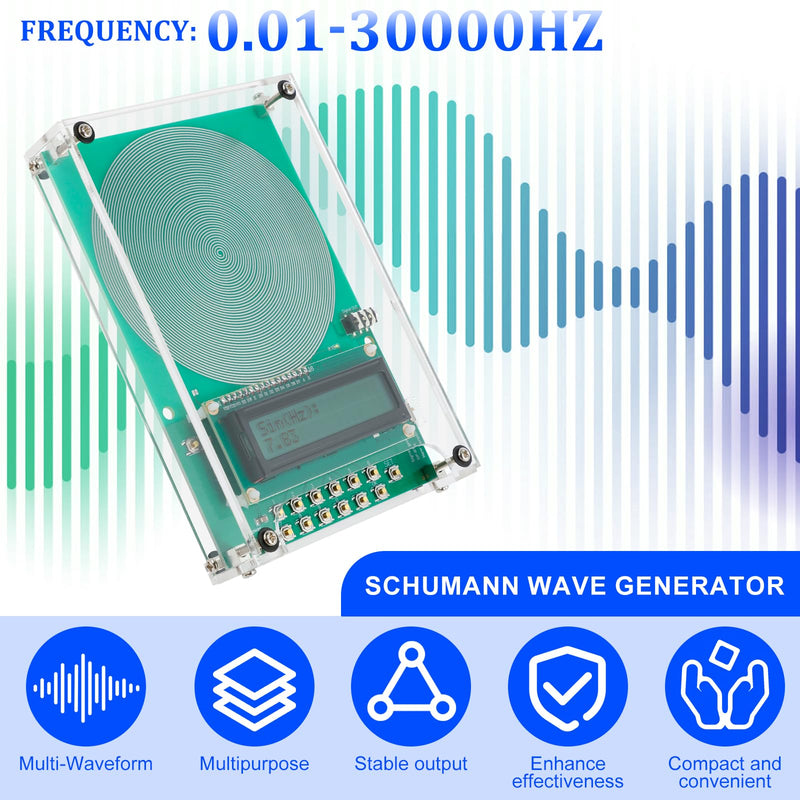 [Australia - AusPower] - 7.83 Hz Schumann Frequency Generator 0.01-30000Hz Schumann Wave Generator with Cover and USB Cable Adjustable Schumann Resonance Generator Frequency Generator Healing for Sleep Aid 