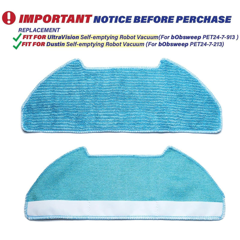 11 Pack Replacement Parts Kit for Dustin Self-Emptying Robot Vacuum/Bobsweep Pet24-7-913, for Ultravision Self-Emptying Robot Vacuum/Bobsweep Pet24-7-213 (1 Main Brush, 2 Mop, 4 Side Sweep, 4 Filter)