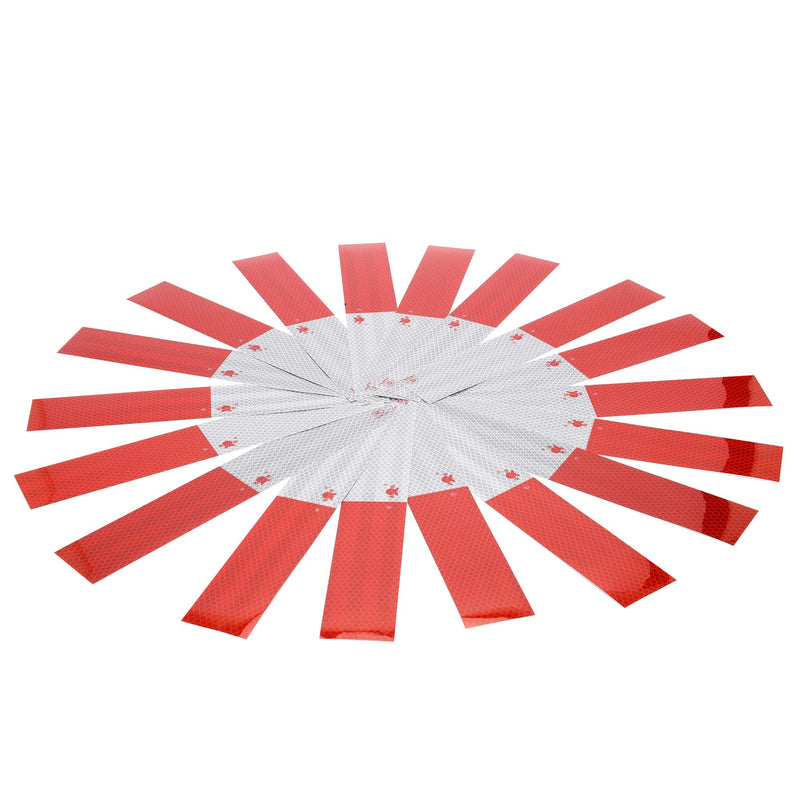 ANKIA Red White Micro Prismatic Sheeting Reflective Tape 2" X 12' Waterproof Reflector Tape Self-Adhesive Reflector Tape Conspicuity Safety Warning Sticker for Truck Trailer Pickup Mailbox (20 Pcs) 20 Pcs