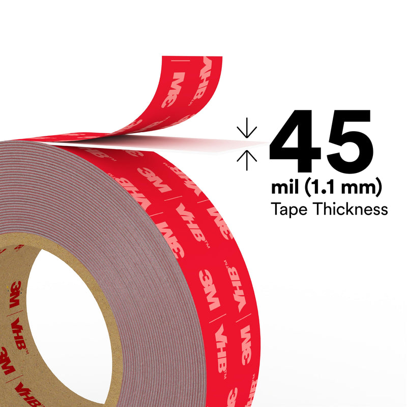 3M VHB Tape LSE-110WF, White, 1/2 in x 36 yd, 45 mil, 1 Roll