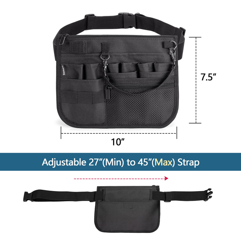 [Australia - AusPower] - Damero Nurse Fanny Pack, Nurse Waist Bag with Tape Holder, Nurse Tool Belt for Stethoscopes, Bandage Scissors and Other Medical Supplies, Black 