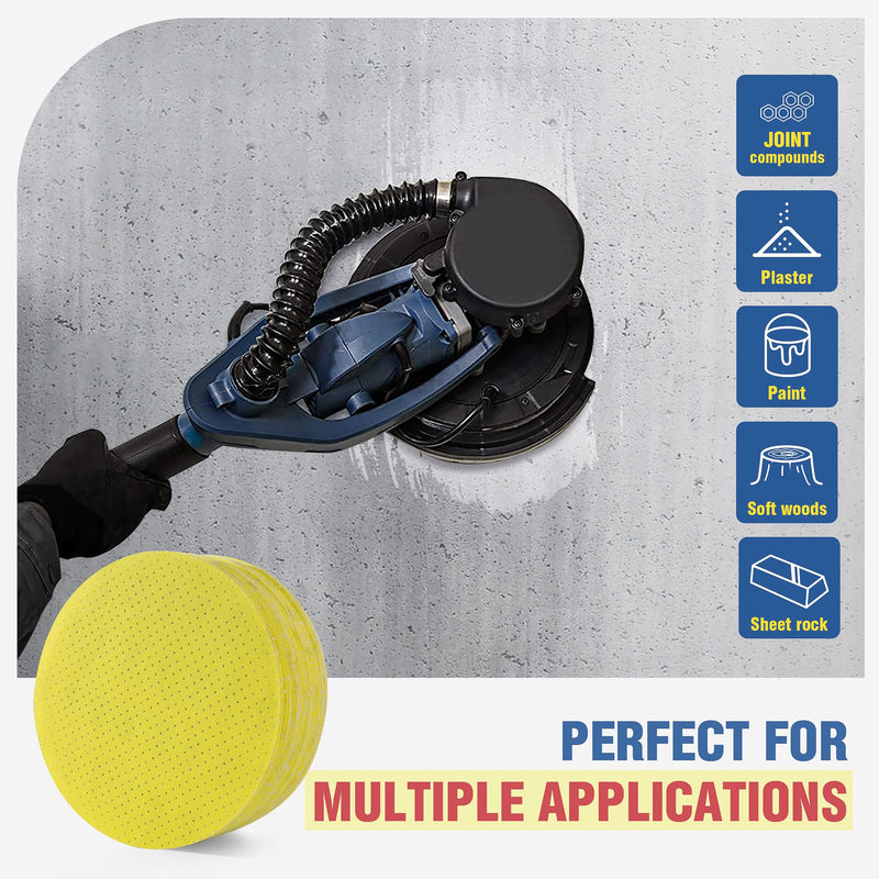 [Australia - AusPower] - Selead Sandpaper 225 mm Velcro Durable Sanding Pads Pack of 25 Grit 120 Sanding Discs Perforated Sanding Sheets Round for Drywall Sanders Sanding Giraffe Ceiling Sander P120 (pack of 25 / diameter 225) 