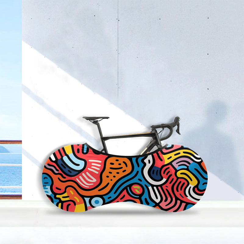 Bike Cover for Indoor Storage, High-Elastic Bicycle Cover Protective Bike Wheel Cover for Floors & Walls, Premium Bike Covers for Road & Mountain Bikes(Abstract) Abstract