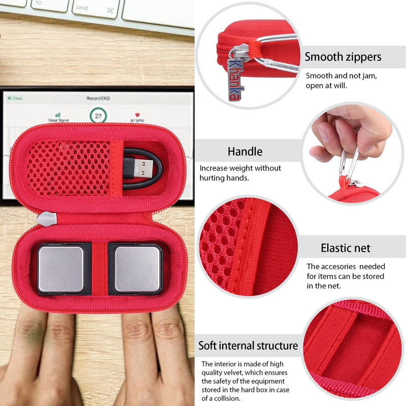 [Australia - AusPower] - Khanka Hard Case Replacement for AliveCor Kardia Mobile ECG/KardiaMobile 6L EKG (Red) Red 