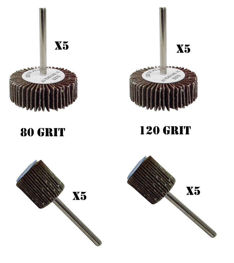 [Australia - AusPower] - LINE10 Tools Mini Flap Sanding Wheel Rotary Tool Accessories Kit, 1/8-inch Shank, Pack of 20 