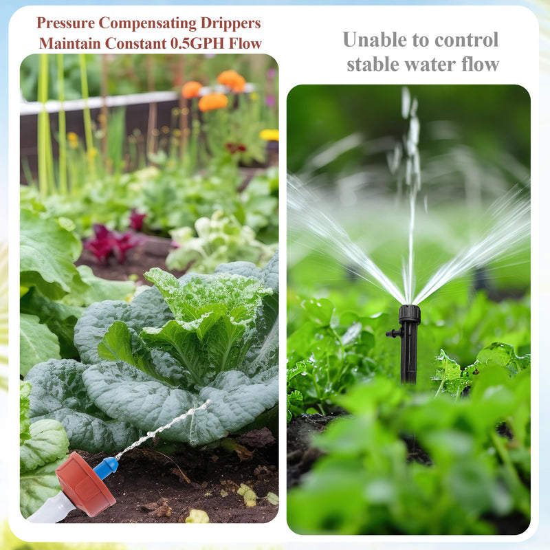 [Australia - AusPower] - 60Pcs 0.5 GPH Pressure Compensating Irrigation Spot Drippers,Constant Flow Barb Outlet Watering Dripper Emitters Heads Parts for 1/4 Inch Watering Tubing Line for Garden Pots Plant Irrigation Systems 0.5 (1/ 2) GPH 