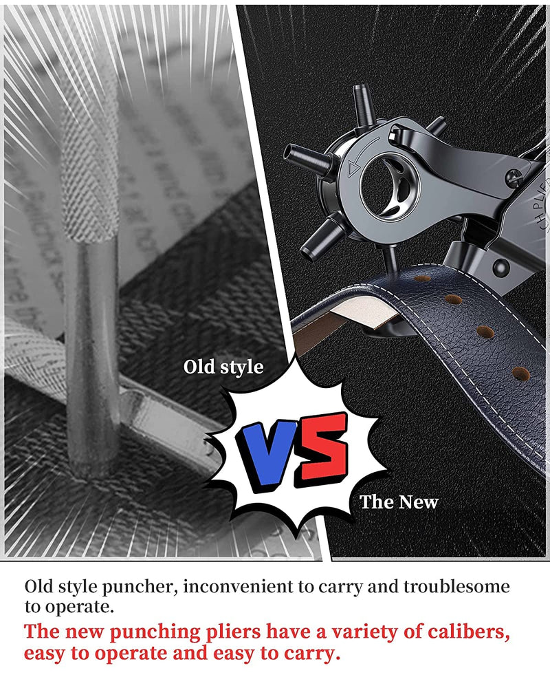 [Australia - AusPower] - Leather Hole Punch,Belt Hole Puncher for Leather, Revolving Punch Plier Kit,Leather Punch Plier for Leather, Belts, Watches, Handbags, Leather Punch Tool for Belts Diameter : 4.5/4 /3.5/3/2.5/2mm. 17oz 