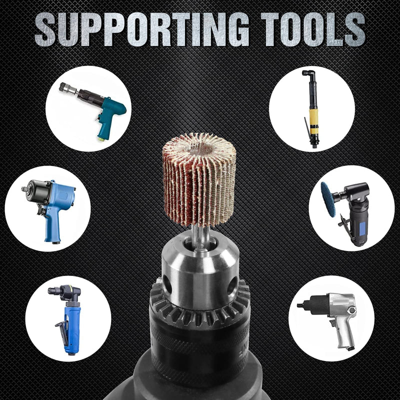 Awutzut Flap Grinder Set, Grain 80 Lamellar Grinder, Grinding Attachment for Drill, Cordless Screwdriver, Straight Grinder (20 Pieces)