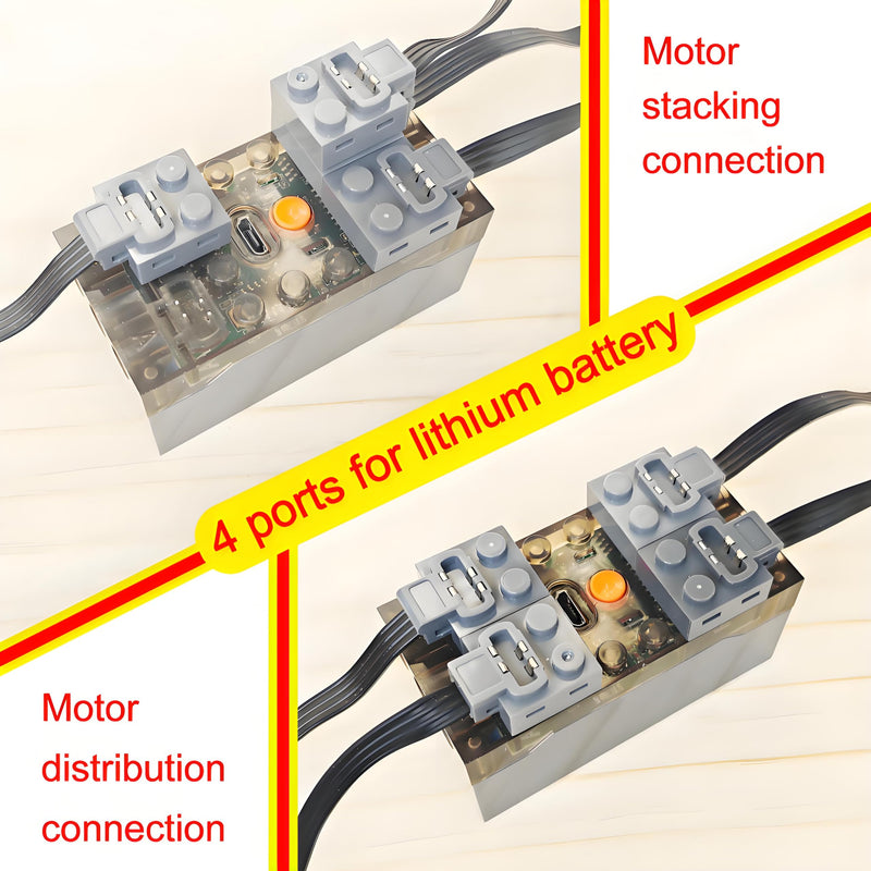 [Australia - AusPower] - 20PCS Power Functions Control Speed Remote Control and Rechargeable Lithium Battery Set Compatible with Other Major Brands, High Speed XL Motor × 2(STEM+Technic) for Building Lovers, Adult 
