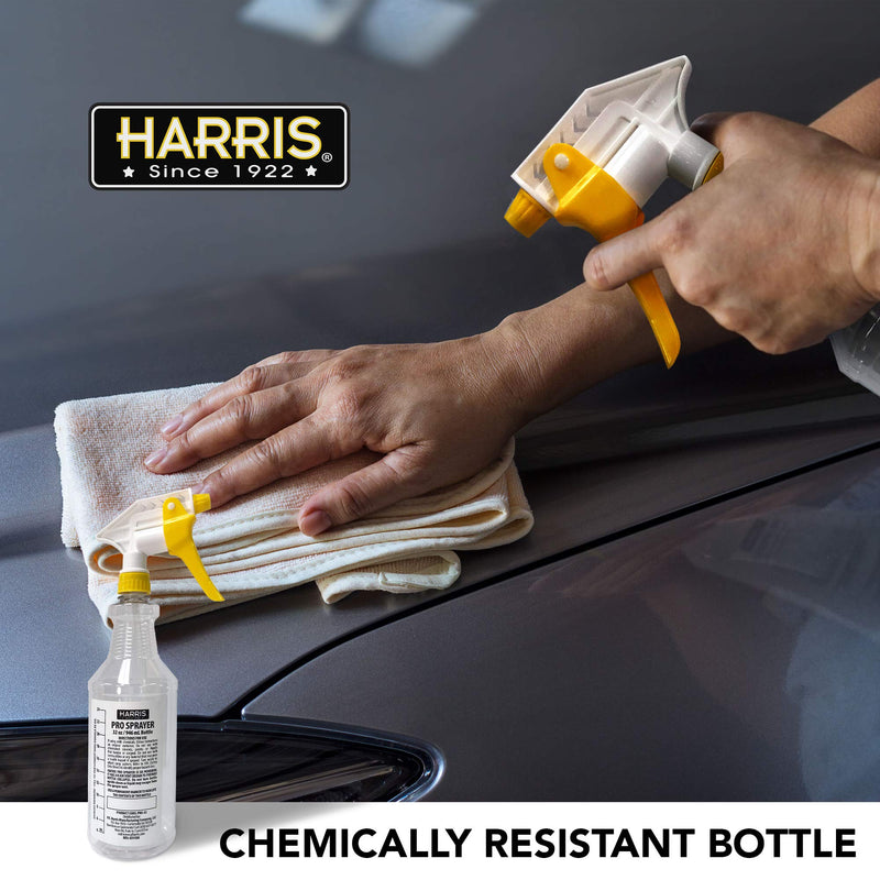 [Australia - AusPower] - HARRIS Professional Spray Bottle 32oz (3-Pack), All-Purpose for Cleaning and Plants with Clear Finish, Pressurized Sprayer, Adjustable Nozzle and Measurements 