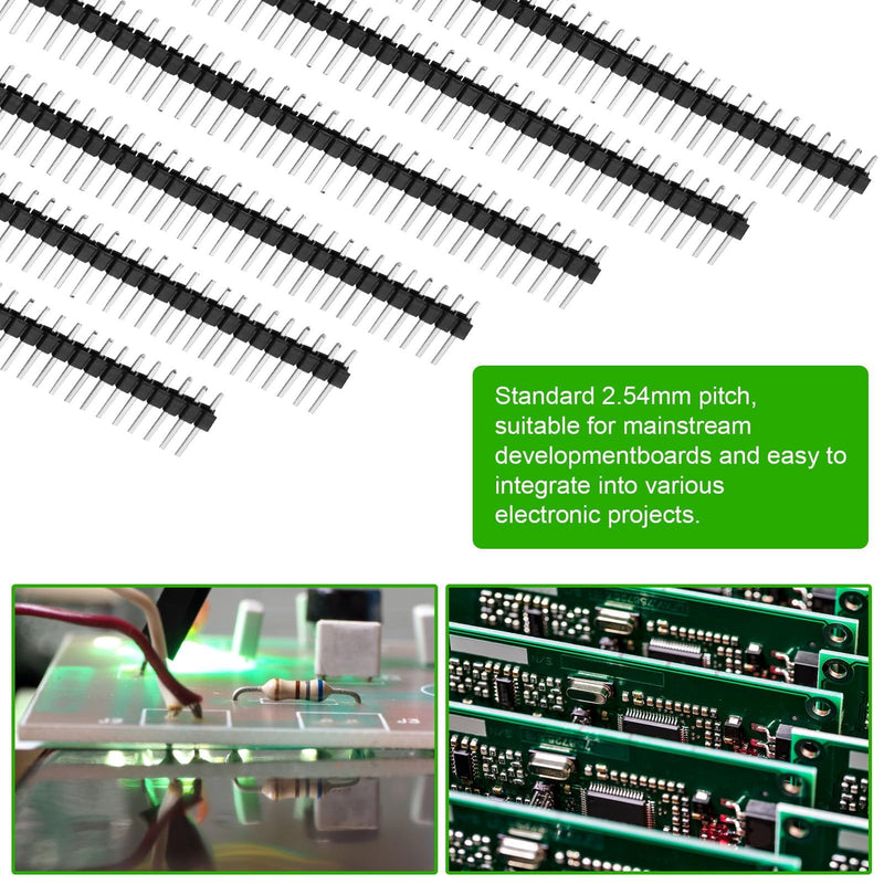 [Australia - AusPower] - 2.54 mm Pitch Straight Single Row Header Connector 1 x 40 Pins (50 Pieces) 