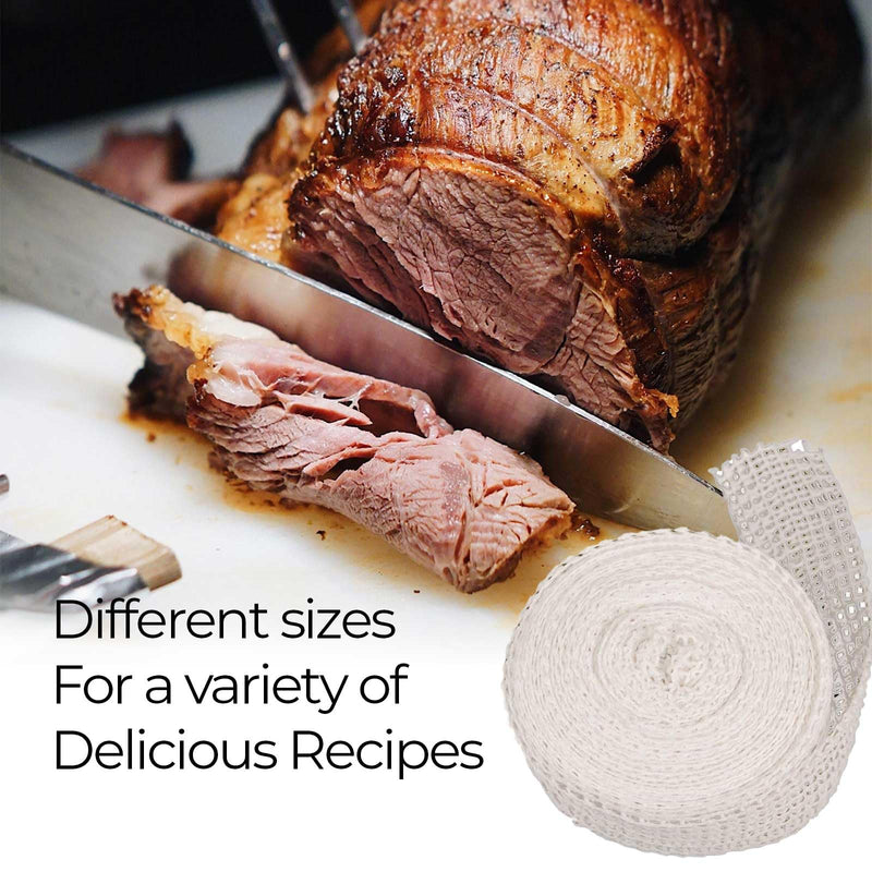 The Sausage Maker® 50ft Meat Netting Roll Size 14, Elastic Butchers Twine Cooking String Food Net for Salami, Pork Loin, Bresaola, Capicola, USA Made, BPA Free Stretchable Poly-Cotton Mesh, 4" Dia Size 14 - 4" Dia.