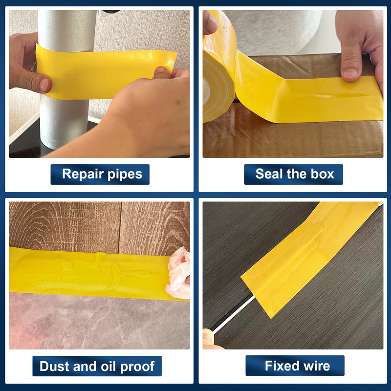 Yellow Duct Tape Heavy Duty, 2.36 Inch x 36 Yard Waterproof Strong Adhesive Duct Tape for Indoor Outdoor Repairs Tear by Hand, 1 Roll Yellow