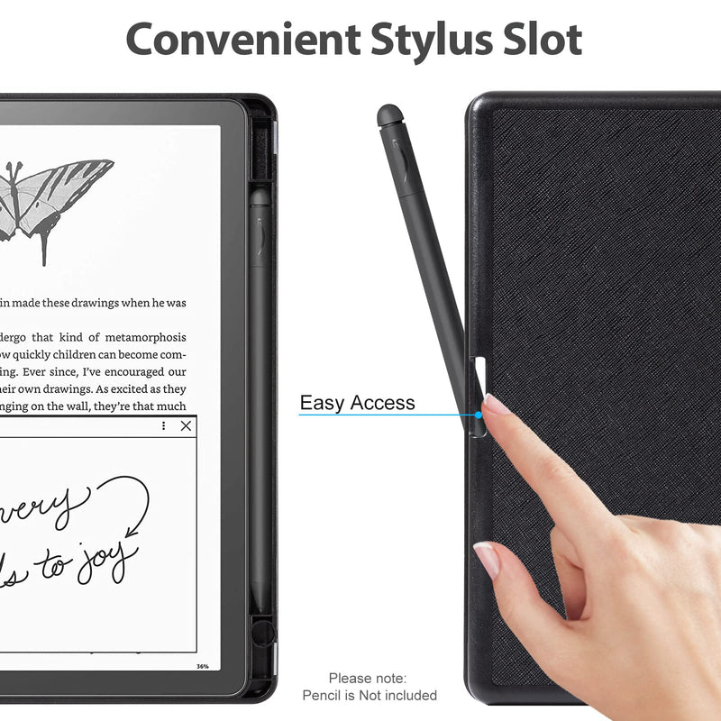 [Australia - AusPower] - CoBak Case for Kindle Scribe - All New PU Leather Cover with Auto Sleep Wake Feature for Kindle Scribe 10.2" 2022 Released with Pen Holder Black 