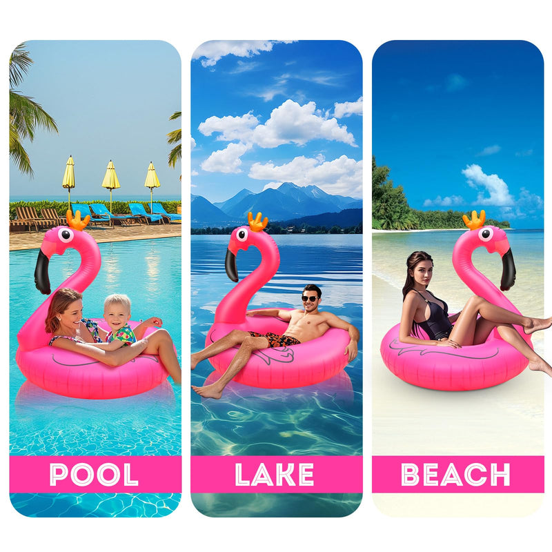 [Australia - AusPower] - Water Bottle Inflatable Flamingo Pool Floats, Giant Pool Raft Tubes Swim Ring, 42Inch Pink Flamingo Pool Float, Large Blow Up Flamingo Floaties Water Floaties Pool Raft Lounger for Adult Pink 1 PC 