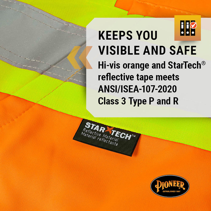 Pioneer High Visibility, Ultra Reflective, Zip-Style Micro Fleece Hoodie Orange 5X-Large