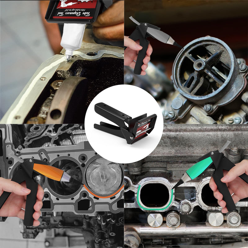 [Australia - AusPower] - Tube Extrusion Tool, Tube-Grip Industrial Size Dispenser, Efficient RTV and Silicone Dispenser, Prevent Material Waste, Black 
