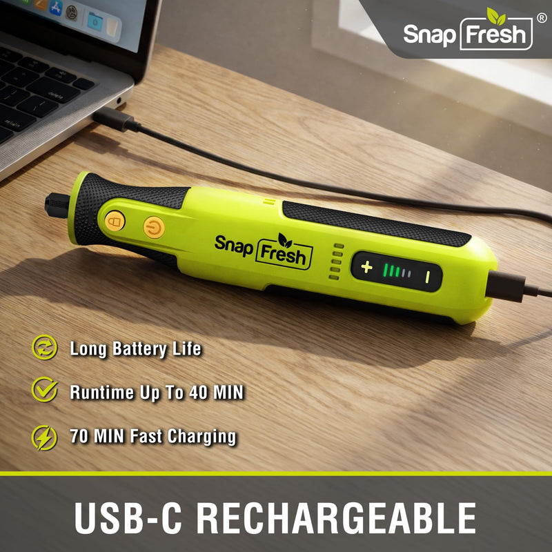 SnapFresh 8V Cordless Rotary Tool Kit, 28,000 RPM 5-Speed Mini Electric Multi-Tool with LED Light, USB-C Rechargeable, 46 Accessories & Carry Bag, Lightweight for DIY Crafts & Dog Nail Grinding 8
