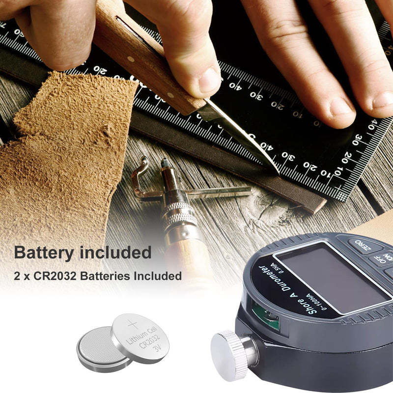 [Australia - AusPower] - Hardness Tester, Durometer Shore Type A 0-100HA, Digital Durometer 0.1HA Resolution, with Large LCD Display for Rubber, Plastic, Tire, Leather, Wax 